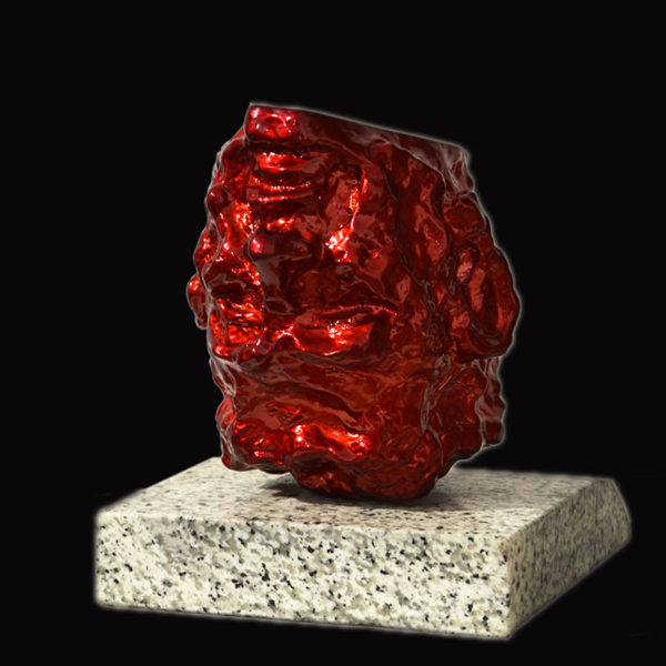 art-jamal 20x18x20cm, bronze, red head, 2018