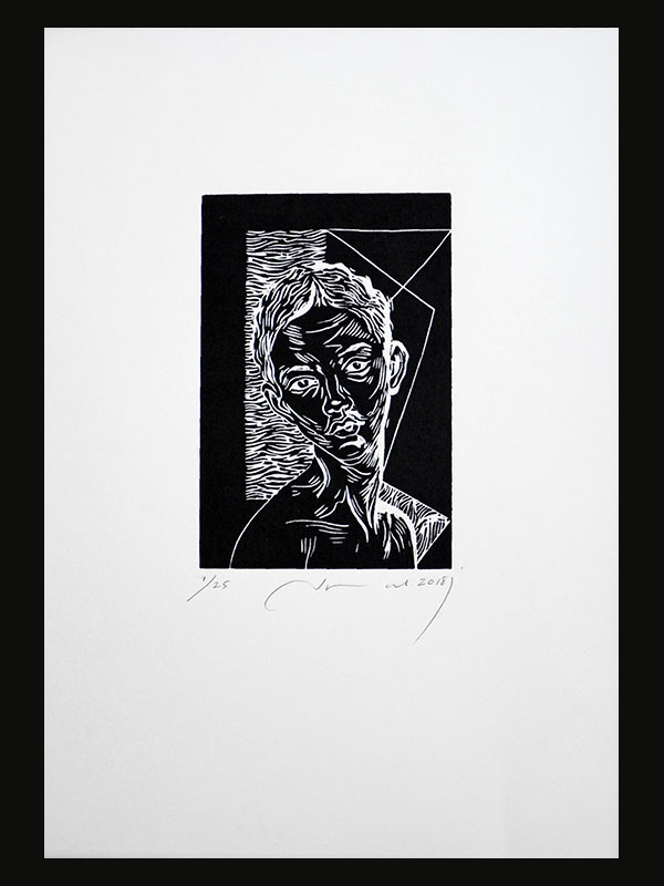 art-jamal 22x15cm on paper 50x35cm, woodcut2, 2018