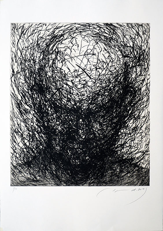 art-jamal 50x50cm on paper size 100x60cm, Inside my head, Lithograph, 2019