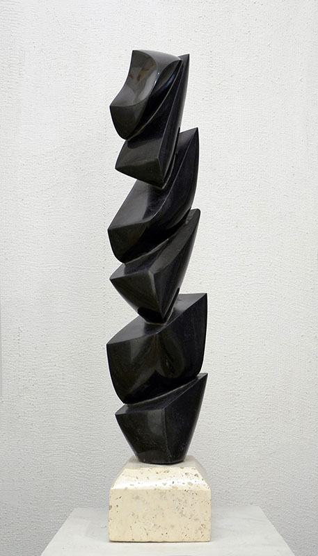 jamal art gallery SC-S0455:14 Long double black galaxy granite & marble base small palm, 88x15x20cm, 2014