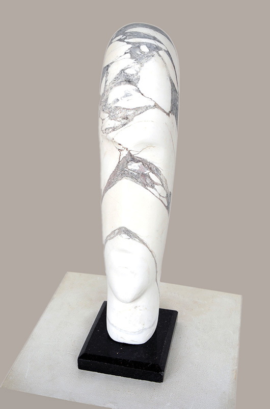 Man's Face, 60x12x12cm, White Marble, 2020..