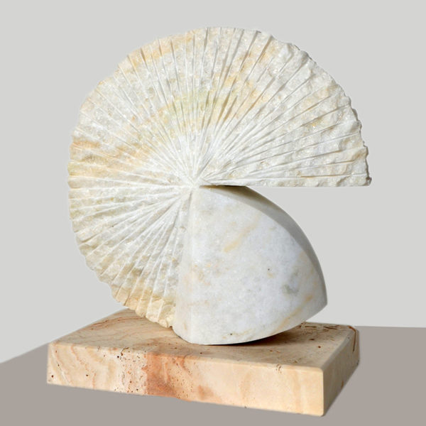 art-jamal White flower, 35x30x6cm, white marble, 2020