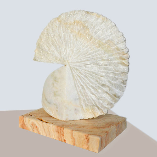 art-jamal White flower, 35x30x6cm, white marble, 2020..