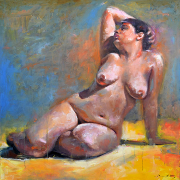 art-jamal 100x100 cm, Oil on Canvas, Nude 2, 2017