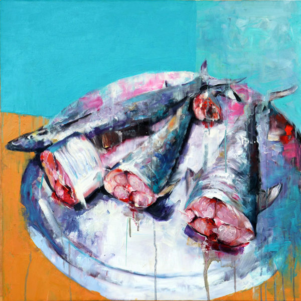 art-jamal 80x80cm, oil on canvas, King fish2, 2018