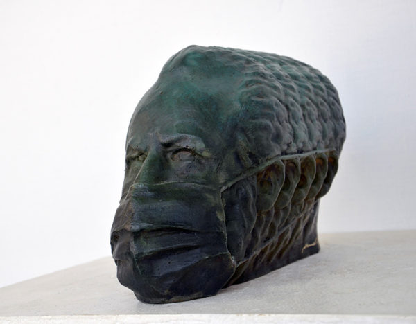 Head and a mask2, 30x18x13cm, bronze, 2021